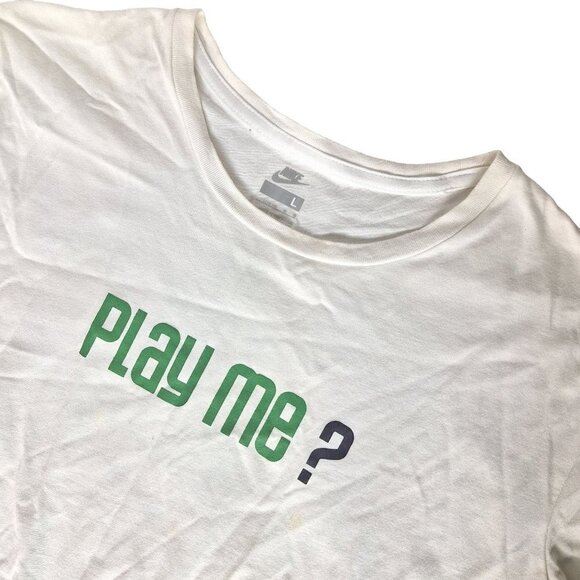 Nike Men's T Shirt Size Large Play Me? In Your Dreams Short Sleeve Crew Neck - Picture 1 of 7